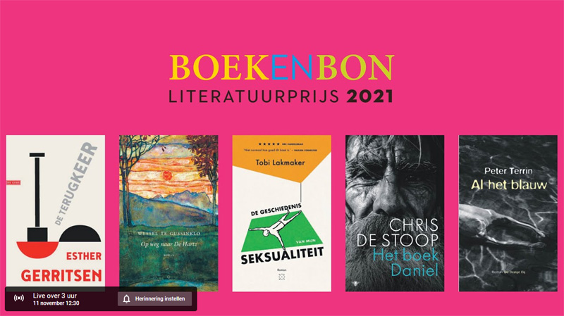 Livestream Boekenbonliteratuurprijs 11 november 2021